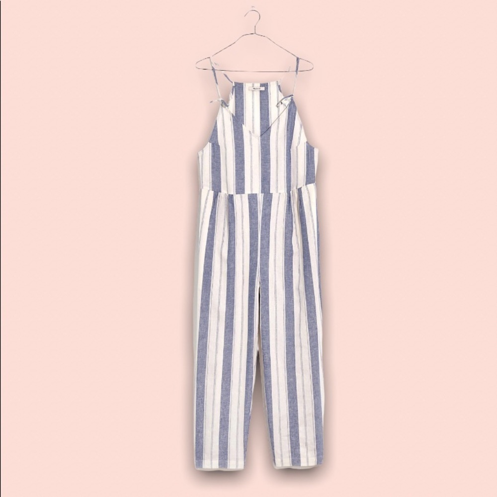 Madewell Striped Tie-Strap V-Neck Cover-Up Jumpsuit - Picture 4 of 9